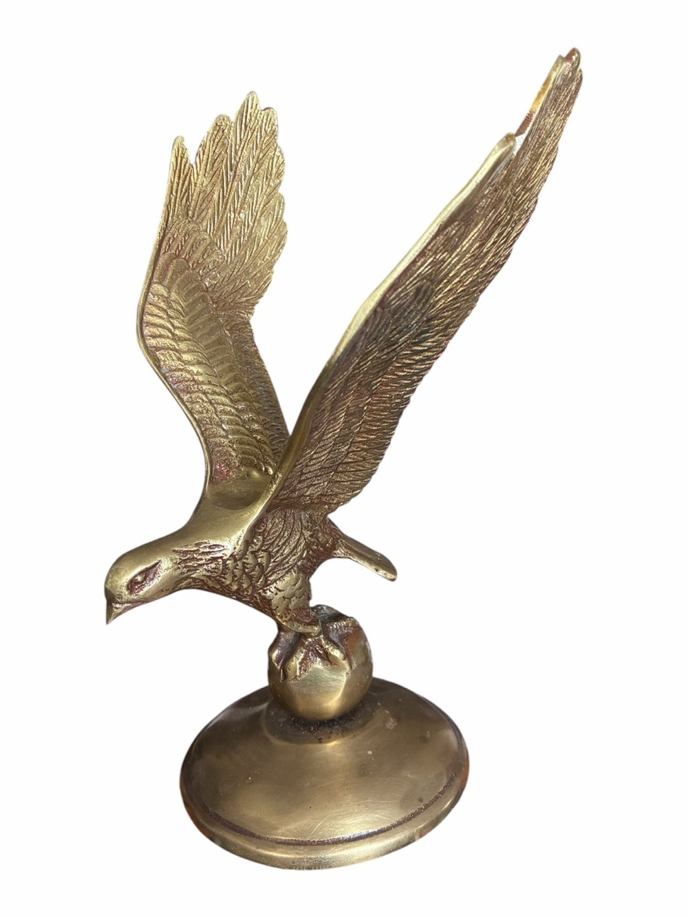 MCM Vintage Soaring Eagle Brass Sculpture 11” Tall